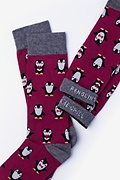 Penguin Burgundy Sock Photo (1)