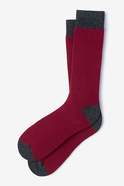 Burgundy Carded Cotton Solid Choice Medium-Large Sock