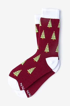 _Tinsel Toes Burgundy Women's Sock_