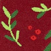 Burgundy Carded Cotton Under the Mistletoe