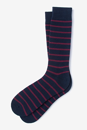 _Virtuoso Stripe Burgundy Medium-Large Sock_