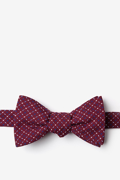 Burgundy Cotton Ashland Self-Tie Bow Tie | Ties.com