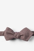 Burgundy Andrew Plaid Diamond Tip Bow Tie Photo (0)