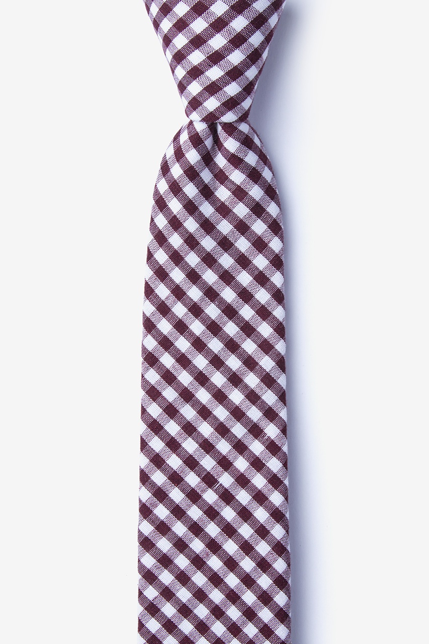 Burgundy Cotton Clayton Skinny Tie | Ties.com