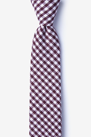 _Clayton Burgundy Skinny Tie_