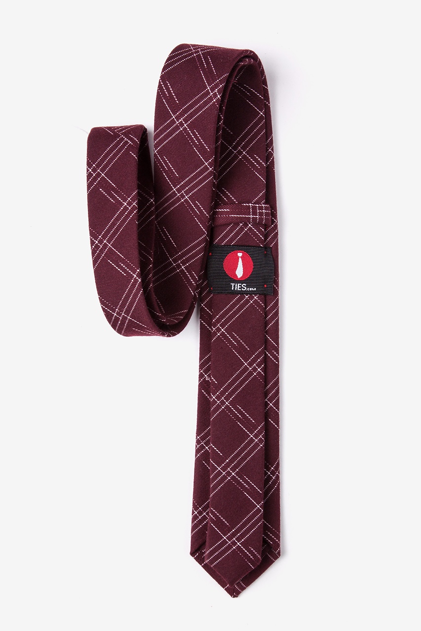 burgundy skinny tie