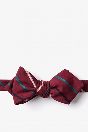 Houston Burgundy Diamond Tip Bow Tie