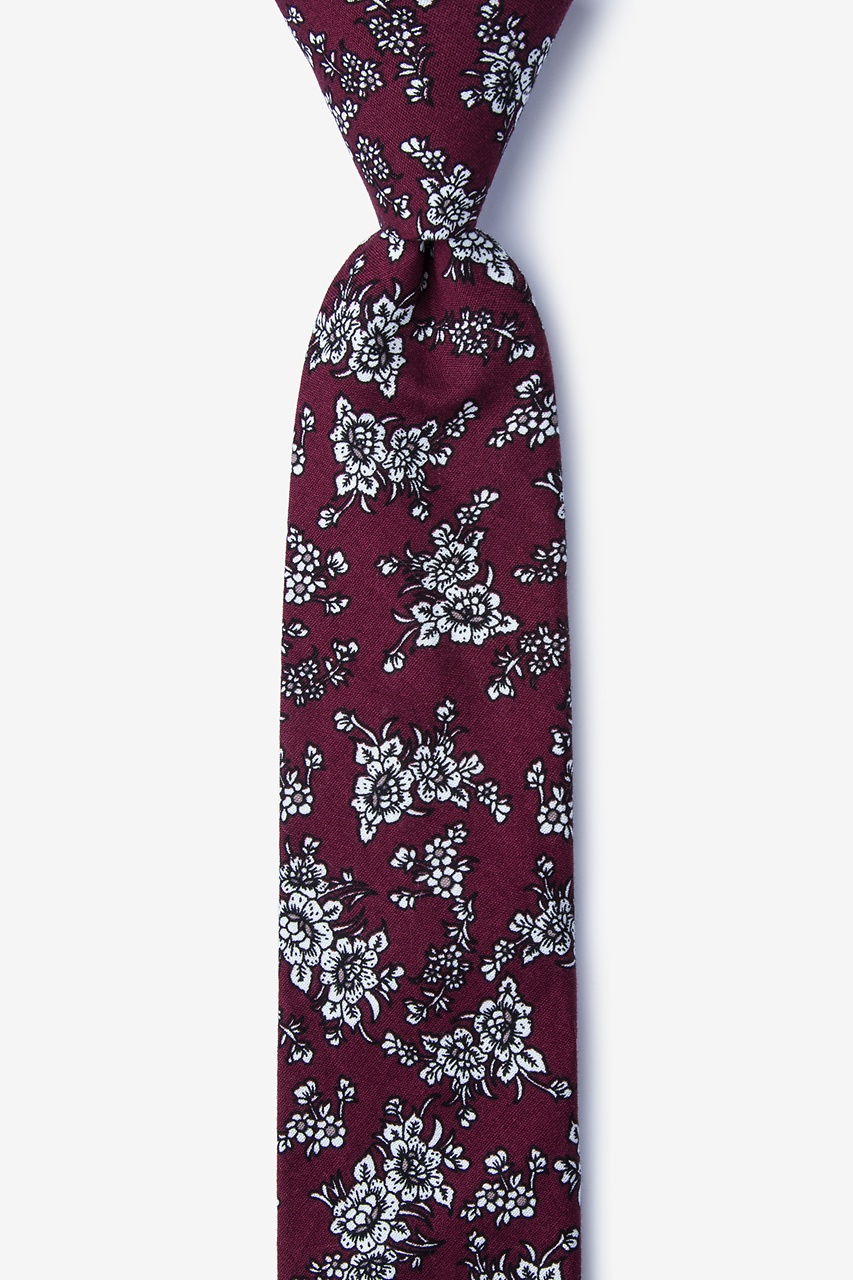burgundy skinny ties