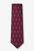 Antique Keys Burgundy Extra Long Tie Photo (1)