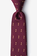 Antique Keys Burgundy Extra Long Tie Photo (0)