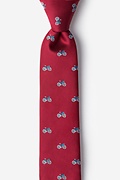 Bicycles Burgundy Skinny Tie Photo (0)