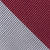 Burgundy Microfiber Burgundy & Gray Stripe Extra Long Tie