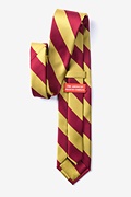 Burgundy & Gold Stripe Extra Long Tie Photo (1)