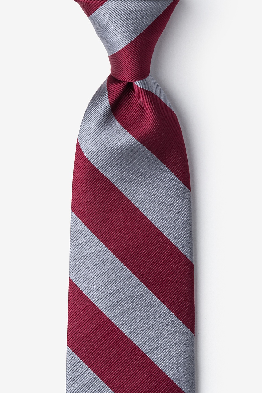 Burgundy & Gray Stripe Tie Photo (0)