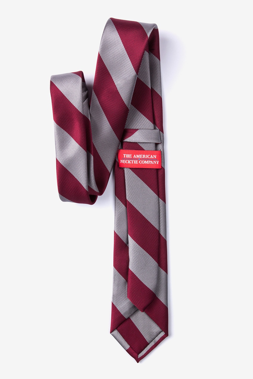 Burgundy & Gray Stripe Tie For Boys Photo (1)