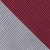 Burgundy Microfiber Burgundy & Gray Stripe Extra Long Tie