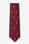 Checkmate Burgundy Extra Long Tie Photo (1)