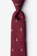 Checkmate Burgundy Extra Long Tie Photo (0)