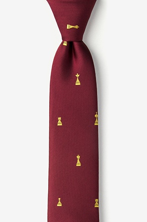 Checkmate Burgundy Skinny Tie