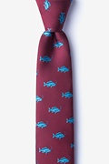 Fish Burgundy Skinny Tie Photo (0)