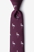 Flamingos Burgundy Extra Long Tie Photo (0)
