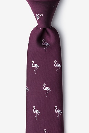 Flamingos Burgundy Tie