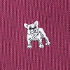 Burgundy Microfiber French Bulldog Extra Long Tie