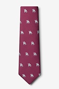 French Bulldog Burgundy Extra Long Tie Photo (1)