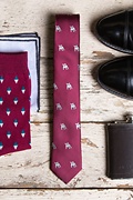 French Bulldog Burgundy Skinny Tie Photo (1)