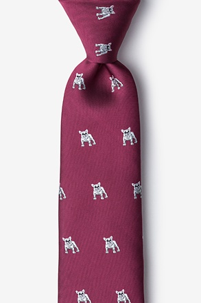 French Bulldog Burgundy Tie