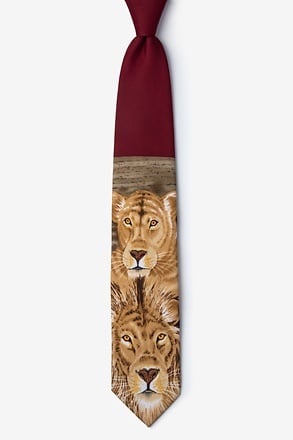 Lions Burgundy Tie