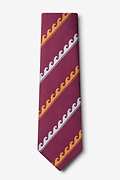 Ocean Waves Burgundy Extra Long Tie Photo (1)