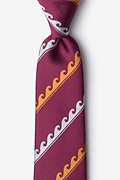 Ocean Waves Burgundy Extra Long Tie Photo (0)