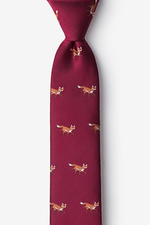 _Prowling Foxes Burgundy Skinny Tie_