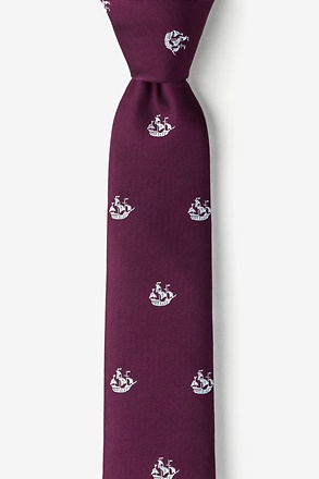 Ships Ahoy Burgundy Skinny Tie