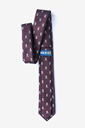 Skull and Polka Dot Burgundy Skinny Tie Photo (1)