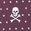 Burgundy Microfiber Skull and Polka Dot Tie