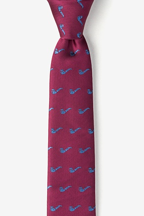 _Tobacco Pipes Burgundy Skinny Tie_