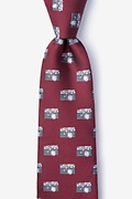 Vintage Cameras Burgundy Extra Long Tie Photo (0)