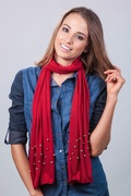 Burgundy Rockstar Stud Scarf Photo (4)