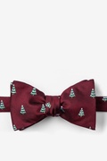 "Snowed Under" Burgundy Self-Tie Bow Tie Photo (0)