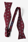 "Snowed Under" Burgundy Self-Tie Bow Tie Photo (1)