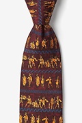 Ancient Greek Warriors Burgundy Tie Photo (0)