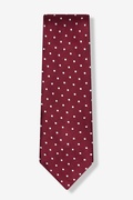 Burgundy with White Dots Extra Long Tie Photo (0)