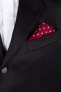 Burgundy with White Dots Pocket Square Photo (2)