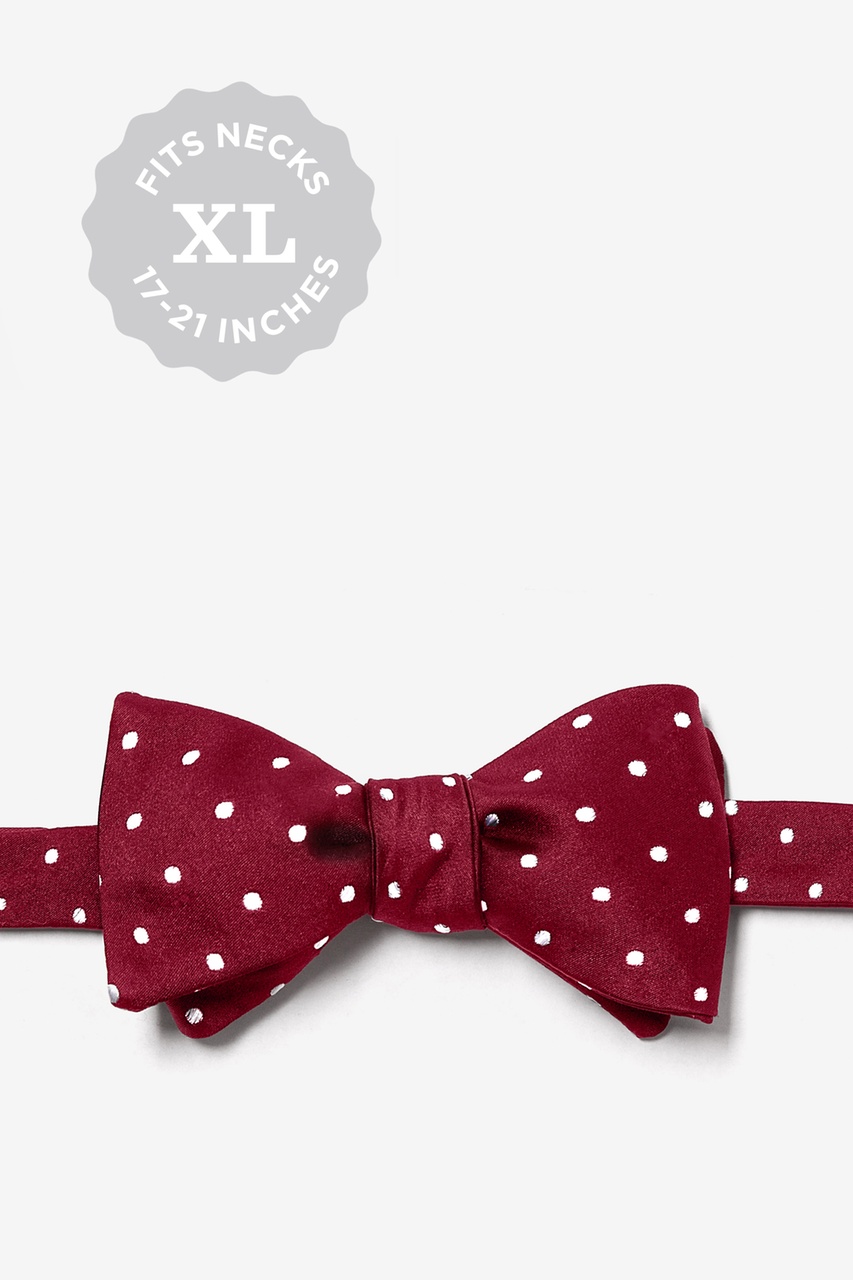 burgundy tie white dots
