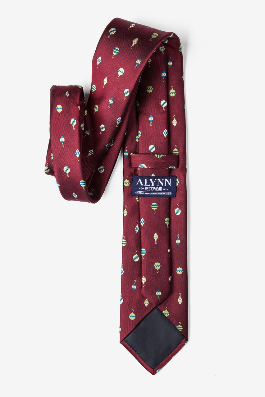 Xmas Decorations Burgundy Silk Tie Holiday Neckties