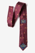 Fleur De Lis Burgundy Skinny Tie Photo (1)