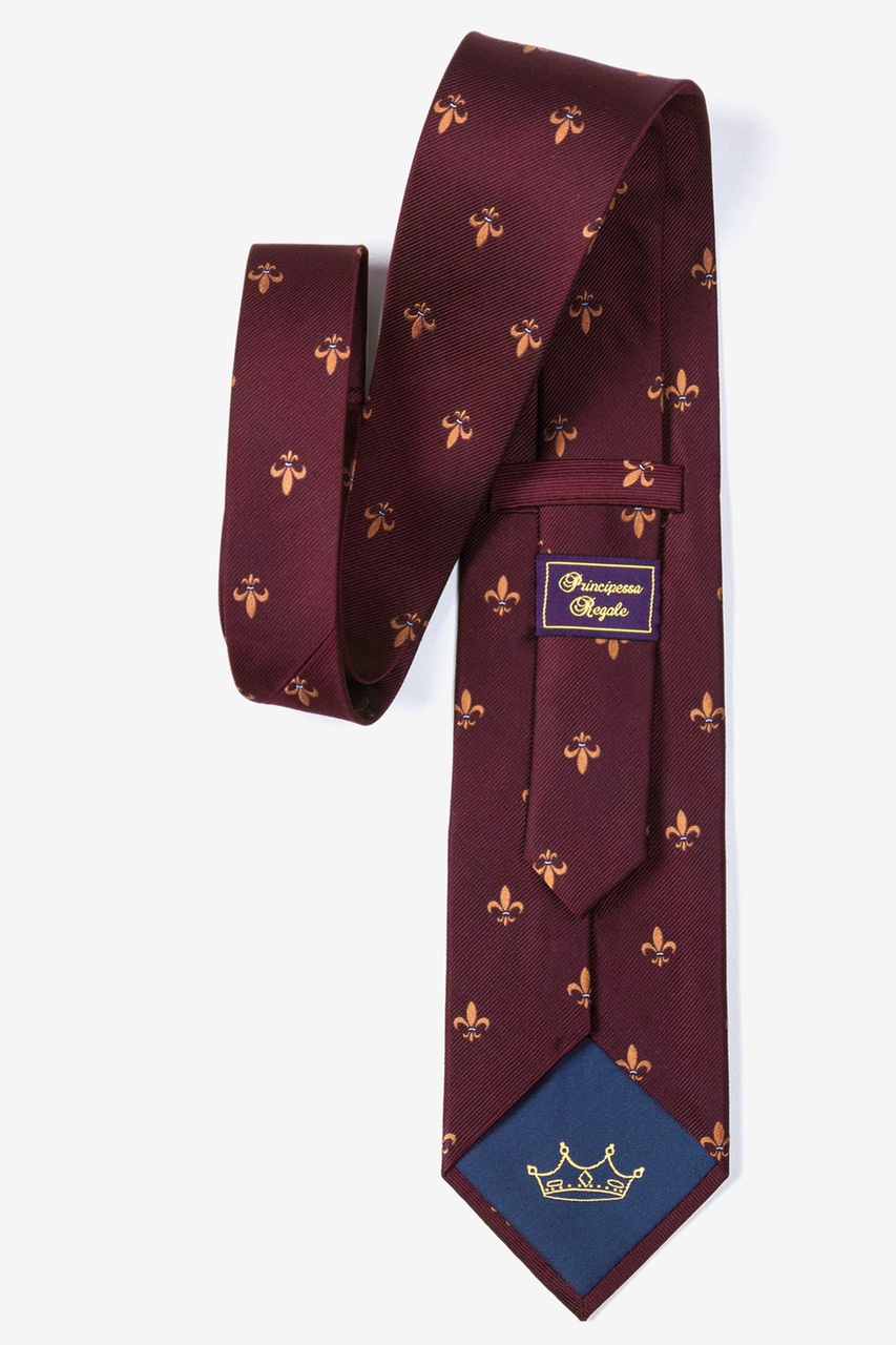 Burgundy Silk Fleur De Lis Tie | Ties.com