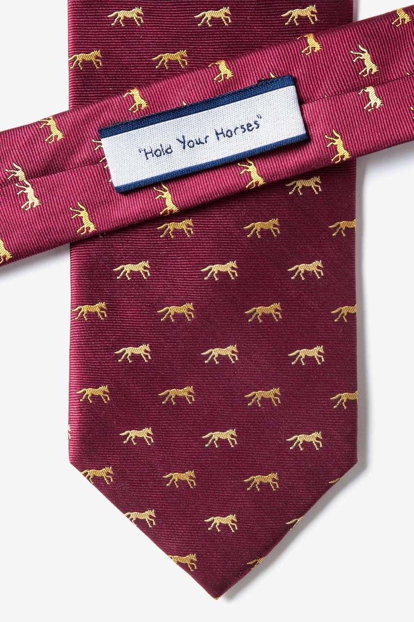 Hold Your Horses Burgundy Tie Photo (3)